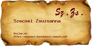 Szecsei Zsuzsanna névjegykártya